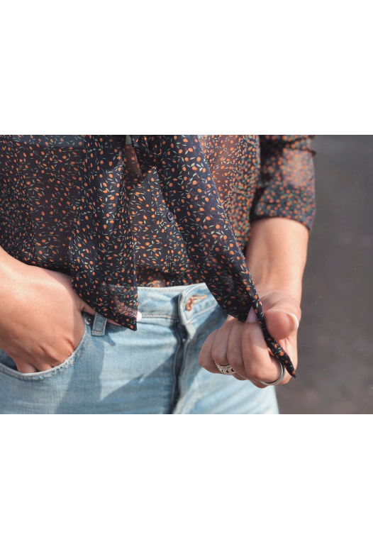 Mini Orange Bow Blouse