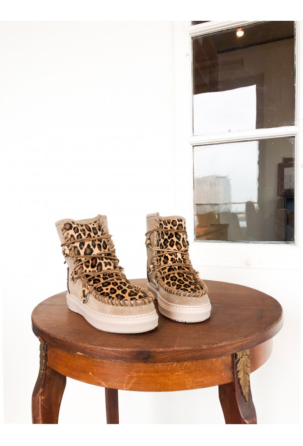 Ymiz M Leopard Taupe (sheepskin) 