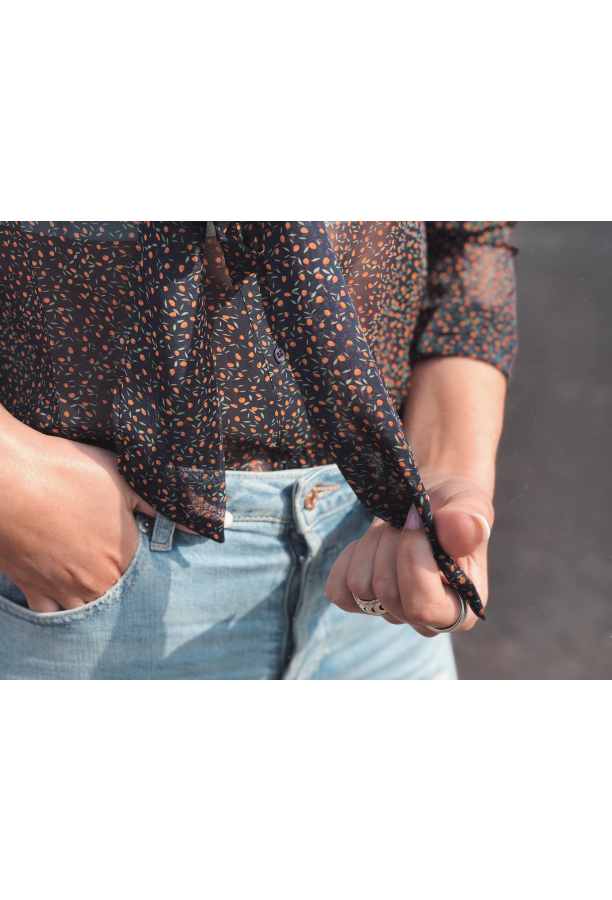 Mini Orange Bow Blouse