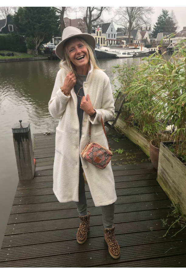 Get it - Gebroken witte wollen jas 