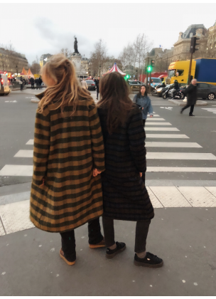 Get it - geruite wollen jas 