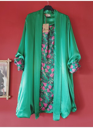 Johanna Paris - Green Satin Blouson