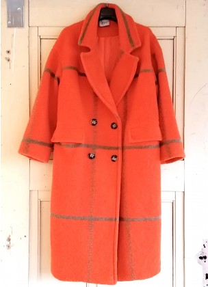 Johanna Paris - Coat 2-Tone Check Orange