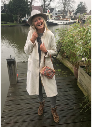 Get it - Gebroken witte wollen jas 