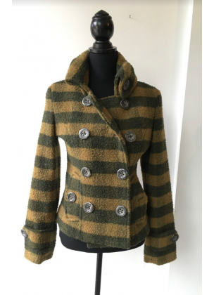 Wool Jacket Short - Green & Yellow
